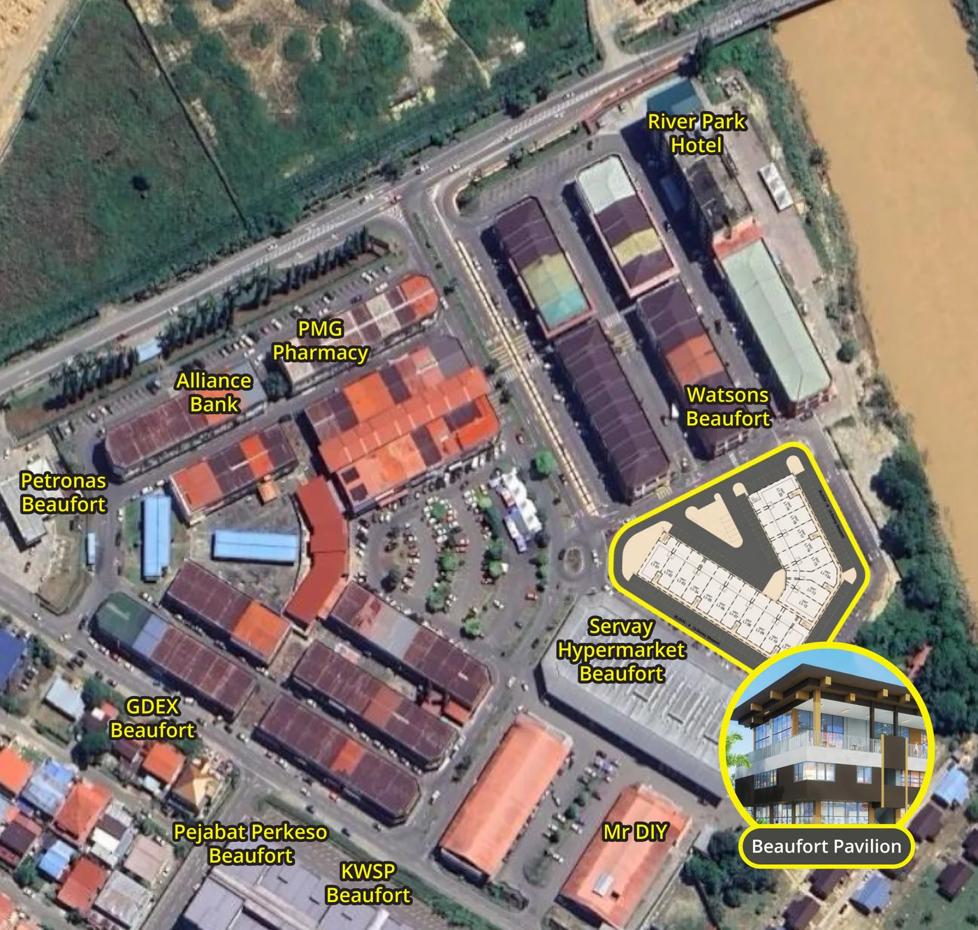 Location of Beaufort Pavilion